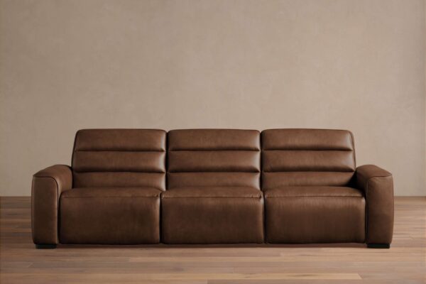 Borough Leather Three-Piece Motion Sofa